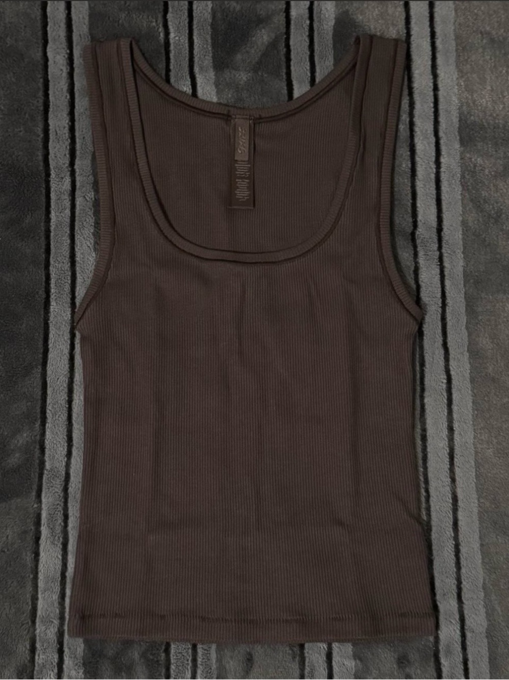 Skims Cotton Rib Tank - Espresso